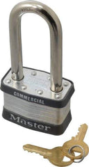 Master Lock - 2-1/2" Shackle Clearance, Keyed Alike Maximum Security Padlock - 3/8" Shackle Diam, Laminated Steel - Exact Tool & Supply