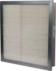 Made in USA - 24" Noml Height x 24" Noml Width x 4" Noml Depth, 85% Capture Efficiency, Wireless Pleated Air Filter - MERV 13, Microfiberglass Paper, Integrated Metal Frame, 500 Max FPM, 2,000 CFM, For Any Unit - Exact Tool & Supply