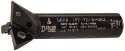 Dorian Tool - 60° Included Angle, 1-3/8 Inch Max Cutting Diameter, 3 Inserts, 5/8 Inch Shank Diameter, TDEX 160308-EN Insert Style, Indexable Dovetail Cutter - 2.862 Inch Overall Length - Exact Tool & Supply