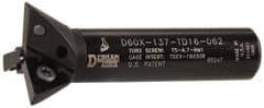 Dorian Tool - 60° Included Angle, 1-3/8 Inch Max Cutting Diameter, 3 Inserts, 5/8 Inch Shank Diameter, TDEX 160308-EN Insert Style, Indexable Dovetail Cutter - 2.862 Inch Overall Length - Exact Tool & Supply