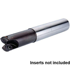 Kennametal - 25mm Cut Diam, 25mm Shank Diam, Cylindrical Shank Indexable High-Feed End Mill - Screw Holding Method, Through Coolant - Exact Tool & Supply