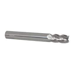 Accupro - 3/4", 1-1/2" LOC, 3/4" Shank Diam, 6" OAL, 4 Flute, Solid Carbide Square End Mill - Single End, Uncoated, Spiral Flute, 40° Helix, Centercutting, Right Hand Cut, Right Hand Flute - Exact Tool & Supply