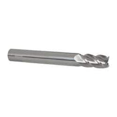 Accupro - 3/4", 1-1/2" LOC, 3/4" Shank Diam, 6" OAL, 4 Flute, Solid Carbide Square End Mill - Single End, Uncoated, Spiral Flute, 40° Helix, Centercutting, Right Hand Cut, Right Hand Flute - Exact Tool & Supply