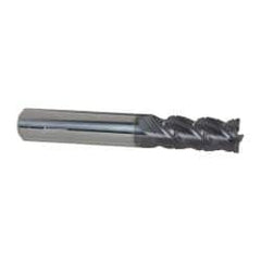 Accupro - 3/8" Diam, 7/8" LOC, 4 Flute Solid Carbide Roughing & Finishing Square End Mill - AlTiN Finish, 2-1/2" OAL, 3/8" Shank Diam, Straight Shank, 40° Helix, Centercutting - Exact Tool & Supply