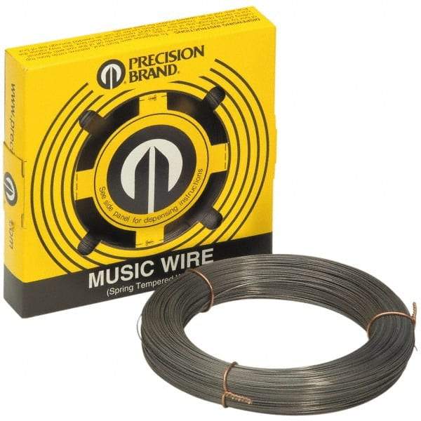 Value Collection - 17 Gage, 0.039 Inch Diameter x 247 Ft. Long, High Carbon Steel, Tempered Music Wire Coil - ASTM A228, 1 Lb. Shipping Weight - Exact Tool & Supply