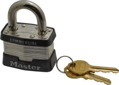 Master Lock - 15/16" Shackle Clearance, Keyed Alike Maximum Security Padlock - 5/16" Shackle Diam, Laminated Steel - Exact Tool & Supply