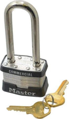 Master Lock - 2-1/2" Shackle Clearance, Keyed Alike Maximum Security Padlock - 5/16" Shackle Diam, Laminated Steel - Exact Tool & Supply