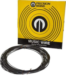 Value Collection - 30 Gage, 0.08 Inch Diameter x 59 Ft. Long, High Carbon Steel, Tempered Music Wire Coil - ASTM A228, 1 Lb. Shipping Weight - Exact Tool & Supply