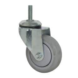 Value Collection - 4" Diam x 1-1/4" Wide x 5-13/32" OAH Stem Mount Swivel Caster - Polyurethane, 250 Lb Capacity, Ball Bearing, 1/2-13 x 1-1/2" Threaded Stem - Exact Tool & Supply