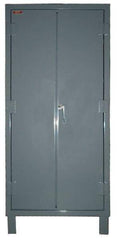 Lyon - 4 Shelf Locking Storage Cabinet - Steel, 36" Wide x 24" Deep x 82" High, Gray - Exact Tool & Supply