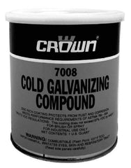 Crown - 32 oz Zinc Cold Galvanizing Compound - Comes in Bottle, Food Grade - Exact Tool & Supply