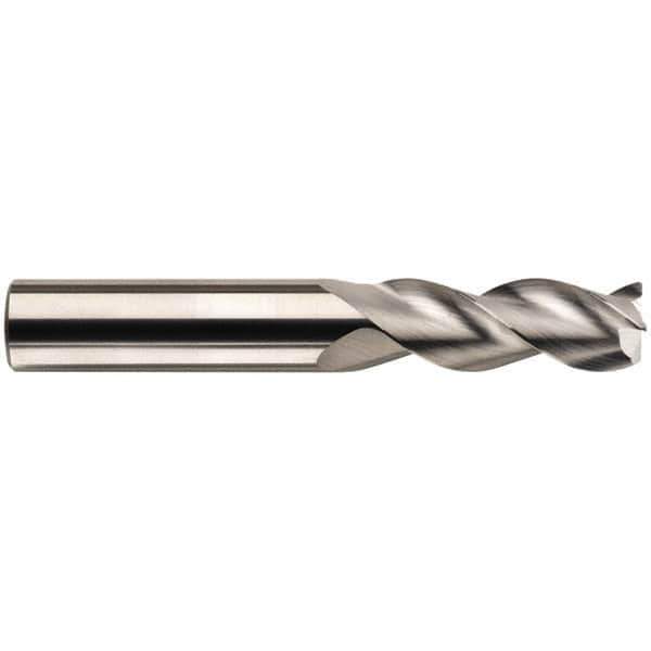 SGS - 1/2", 3 Flute, Single End, Solid Carbide, 0.015" Corner Radius End Mill - 4" OAL, 38° Helix, Right Hand Flute, 1-5/8" LOC, Right Hand Cut - Exact Tool & Supply