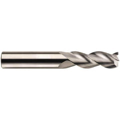 SGS - 1/2", 3 Flute, Single End, Solid Carbide, 0.015" Corner Radius End Mill - 4" OAL, 38° Helix, Right Hand Flute, 1-5/8" LOC, Right Hand Cut - Exact Tool & Supply