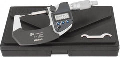 Mitutoyo - 1 Inch, 32mm Throat Depth, Ratchet Stop, Electronic Point Micrometer - Accurate Up to 0.0001 Inch, 0.3937 Inch Point Length, 15° Point Angle, 18mm Head Diameter - Exact Tool & Supply