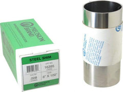 Made in USA - 100 Inch Long x 6 Inch Wide x 0.008 Inch Thick, Roll Shim Stock - Steel - Exact Tool & Supply