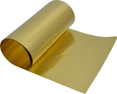 Made in USA - 100 Inch Long x 6 Inch Wide x 0.0015 Inch Thick, Roll Shim Stock - Brass - Exact Tool & Supply