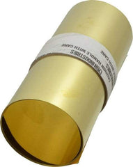 Made in USA - 100 Inch Long x 6 Inch Wide x 0.003 Inch Thick, Roll Shim Stock - Brass - Exact Tool & Supply