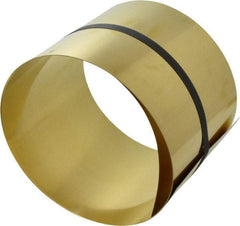 Made in USA - 100 Inch Long x 6 Inch Wide x 0.012 Inch Thick, Roll Shim Stock - Brass - Exact Tool & Supply