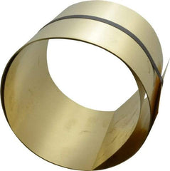 Made in USA - 100 Inch Long x 6 Inch Wide x 0.015 Inch Thick, Roll Shim Stock - Brass - Exact Tool & Supply