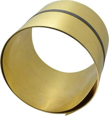 Made in USA - 100 Inch Long x 6 Inch Wide x 0.02 Inch Thick, Roll Shim Stock - Brass - Exact Tool & Supply