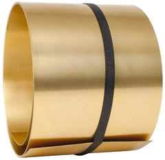 Made in USA - 100 Inch Long x 6 Inch Wide x 0.025 Inch Thick, Roll Shim Stock - Brass - Exact Tool & Supply