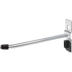 Kennedy - 1/4" Diam, 3-15/16" Long Single Angled End Pegboard Hook - Steel - Exact Tool & Supply