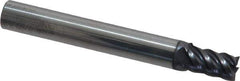 Accupro - 7/32", 3/8" LOC, 1/4" Shank Diam, 2" OAL, 5 Flute, Solid Carbide Square End Mill - Single End, AlTiN Finish, Spiral Flute, 45° Helix, Centercutting, Right Hand Cut, Right Hand Flute - Exact Tool & Supply