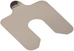 Made in USA - 20 Piece, 2 Inch Long x 2 Inch Wide x 0.002 Inch Thick, Slotted Shim Stock - Stainless Steel, 5/8 Inch Wide Slot - Exact Tool & Supply