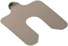 Made in USA - 20 Piece, 2 Inch Long x 2 Inch Wide x 0.003 Inch Thick, Slotted Shim Stock - Stainless Steel, 5/8 Inch Wide Slot - Exact Tool & Supply