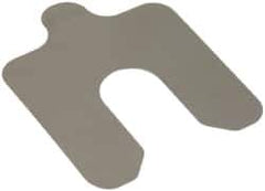 Made in USA - 20 Piece, 2 Inch Long x 2 Inch Wide x 0.004 Inch Thick, Slotted Shim Stock - Stainless Steel, 5/8 Inch Wide Slot - Exact Tool & Supply