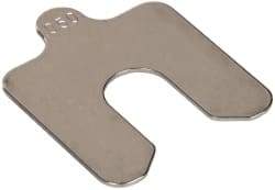 Made in USA - 5 Piece, 2 Inch Long x 2 Inch Wide x 0.05 Inch Thick, Slotted Shim Stock - Stainless Steel, 5/8 Inch Wide Slot - Exact Tool & Supply