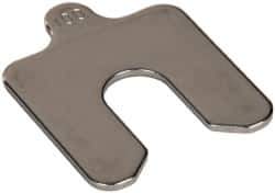Made in USA - 5 Piece, 2 Inch Long x 2 Inch Wide x 0.1 Inch Thick, Slotted Shim Stock - Stainless Steel, 5/8 Inch Wide Slot - Exact Tool & Supply