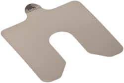 Made in USA - 20 Piece, 3 Inch Long x 3 Inch Wide x 0.002 Inch Thick, Slotted Shim Stock - Stainless Steel, 3/4 Inch Wide Slot - Exact Tool & Supply
