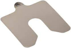 Made in USA - 20 Piece, 3 Inch Long x 3 Inch Wide x 0.002 Inch Thick, Slotted Shim Stock - Stainless Steel, 3/4 Inch Wide Slot - Exact Tool & Supply