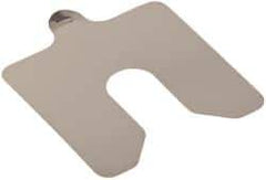 Made in USA - 20 Piece, 3 Inch Long x 3 Inch Wide x 0.003 Inch Thick, Slotted Shim Stock - Stainless Steel, 3/4 Inch Wide Slot - Exact Tool & Supply