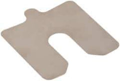 Made in USA - 20 Piece, 3 Inch Long x 3 Inch Wide x 0.004 Inch Thick, Slotted Shim Stock - Stainless Steel, 3/4 Inch Wide Slot - Exact Tool & Supply