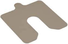 Made in USA - 20 Piece, 3 Inch Long x 3 Inch Wide x 0.005 Inch Thick, Slotted Shim Stock - Stainless Steel, 3/4 Inch Wide Slot - Exact Tool & Supply