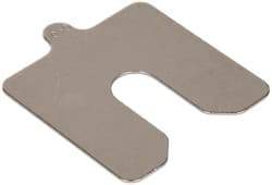 Made in USA - 5 Piece, 3 Inch Long x 3 Inch Wide x 0.05 Inch Thick, Slotted Shim Stock - Stainless Steel, 3/4 Inch Wide Slot - Exact Tool & Supply