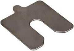 Made in USA - 5 Piece, 3 Inch Long x 3 Inch Wide x 0.1 Inch Thick, Slotted Shim Stock - Stainless Steel, 3/4 Inch Wide Slot - Exact Tool & Supply