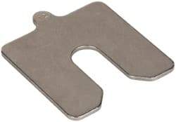 Made in USA - 5 Piece, 3 Inch Long x 3 Inch Wide x 0.125 Inch Thick, Slotted Shim Stock - Stainless Steel, 3/4 Inch Wide Slot - Exact Tool & Supply