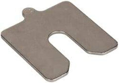Made in USA - 5 Piece, 3 Inch Long x 3 Inch Wide x 0.125 Inch Thick, Slotted Shim Stock - Stainless Steel, 3/4 Inch Wide Slot - Exact Tool & Supply