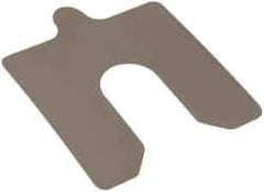 Made in USA - 20 Piece, 4 Inch Long x 4 Inch Wide x 0.002 Inch Thick, Slotted Shim Stock - Stainless Steel, 1-1/4 Inch Wide Slot - Exact Tool & Supply