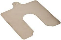 Made in USA - 20 Piece, 4 Inch Long x 4 Inch Wide x 0.005 Inch Thick, Slotted Shim Stock - Stainless Steel, 1-1/4 Inch Wide Slot - Exact Tool & Supply