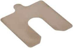 Made in USA - 20 Piece, 4 Inch Long x 4 Inch Wide x 0.01 Inch Thick, Slotted Shim Stock - Stainless Steel, 1-1/4 Inch Wide Slot - Exact Tool & Supply