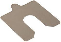 Made in USA - 10 Piece, 4 Inch Long x 4 Inch Wide x 0.02 Inch Thick, Slotted Shim Stock - Stainless Steel, 1-1/4 Inch Wide Slot - Exact Tool & Supply