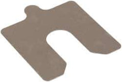 Made in USA - 10 Piece, 4 Inch Long x 4 Inch Wide x 0.025 Inch Thick, Slotted Shim Stock - Stainless Steel, 1-1/4 Inch Wide Slot - Exact Tool & Supply