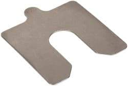 Made in USA - 5 Piece, 4 Inch Long x 4 Inch Wide x 0.05 Inch Thick, Slotted Shim Stock - Stainless Steel, 1-1/4 Inch Wide Slot - Exact Tool & Supply