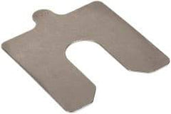 Made in USA - 5 Piece, 4 Inch Long x 4 Inch Wide x 0.05 Inch Thick, Slotted Shim Stock - Stainless Steel, 1-1/4 Inch Wide Slot - Exact Tool & Supply