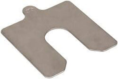 Made in USA - 5 Piece, 4 Inch Long x 4 Inch Wide x 0.075 Inch Thick, Slotted Shim Stock - Stainless Steel, 1-1/4 Inch Wide Slot - Exact Tool & Supply
