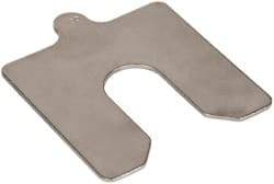 Made in USA - 5 Piece, 4 Inch Long x 4 Inch Wide x 0.1 Inch Thick, Slotted Shim Stock - Stainless Steel, 1-1/4 Inch Wide Slot - Exact Tool & Supply